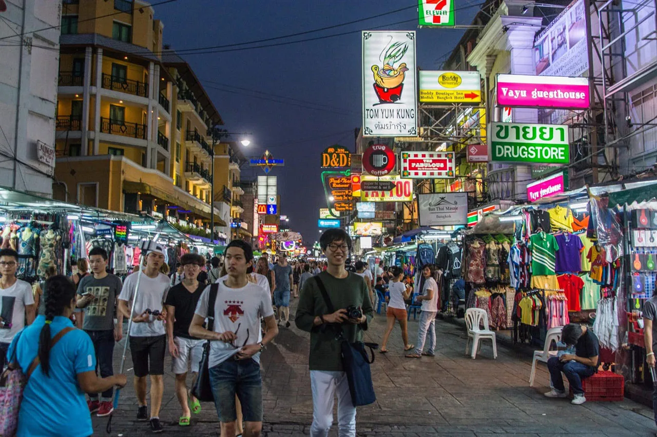 Khao San Road by night Khao San Road by night